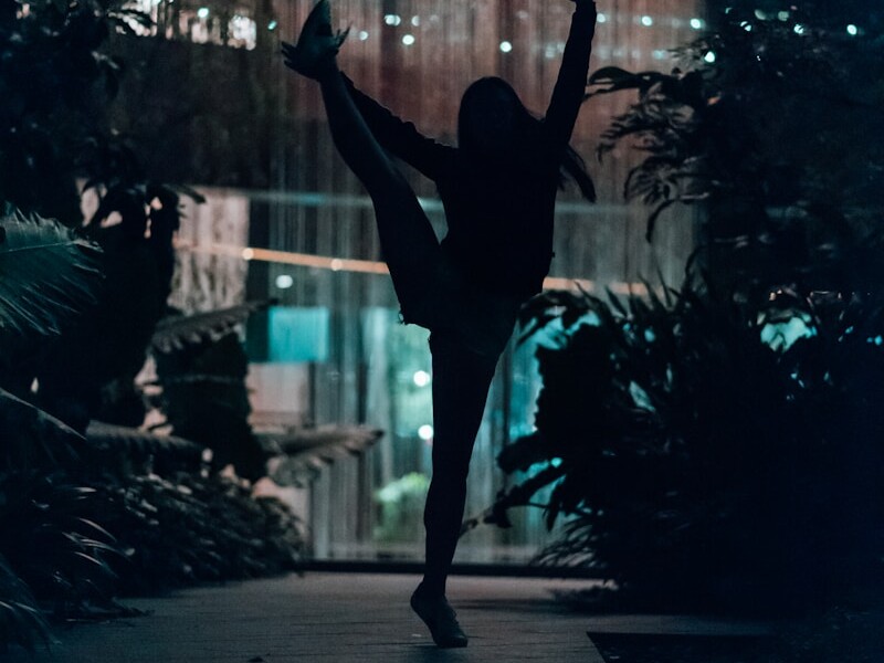 woman standing using her left feet