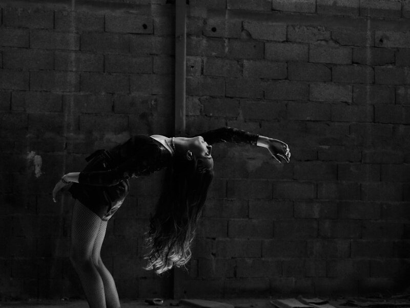 woman dancing at the empty warehouse